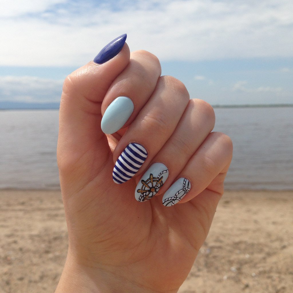 Ногти на морскую тематику фото