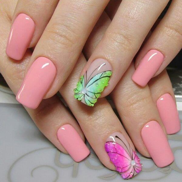 #Бабочки на ногтях. 