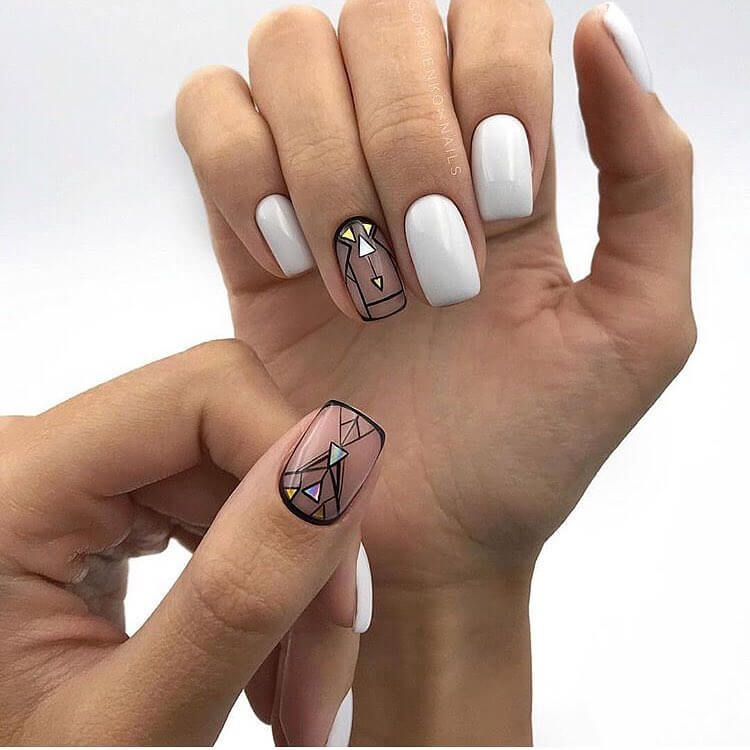 дизайн ногтей на короткие квадратные ногти